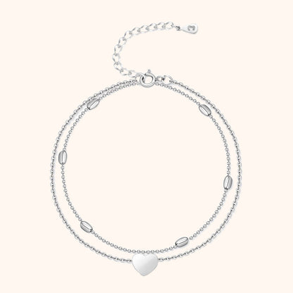 Chic Fiora Enchantment Ankle Bracelet with Heart Charms