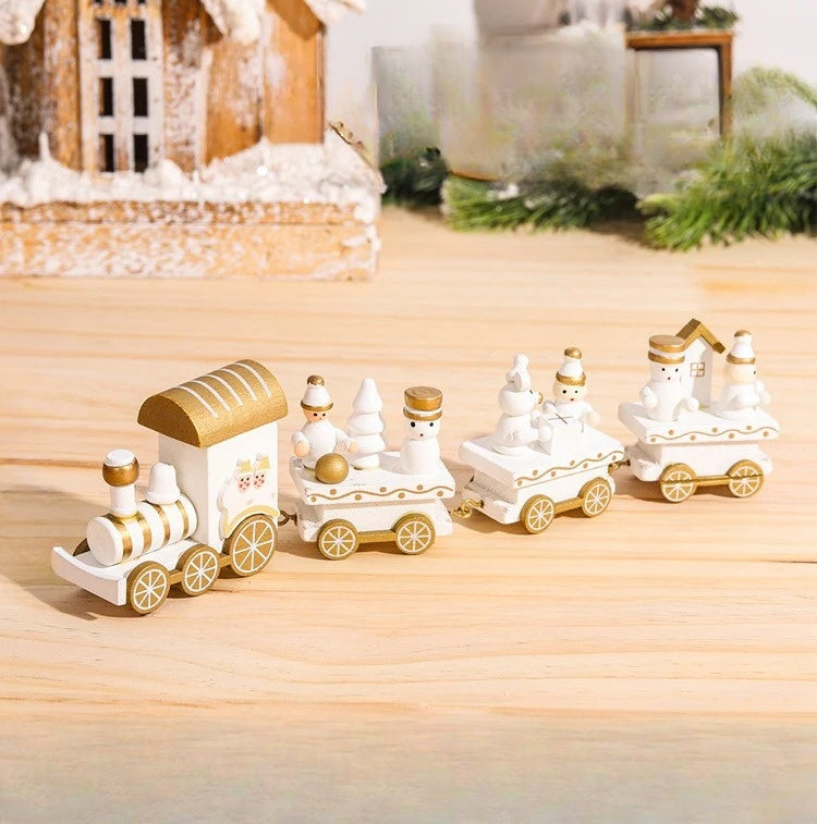 NoelExpress Houten Kersttrein - Prachtige Houten Kersttrein Decoratie