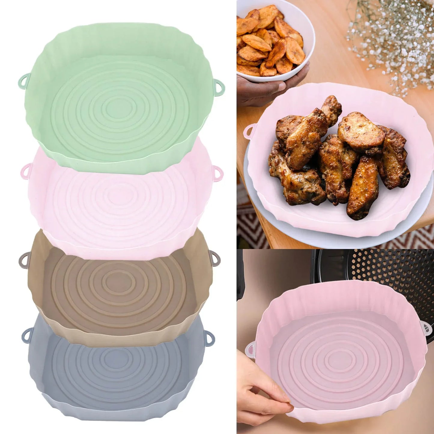 SiliconFry Tray – Herbruikbare Airfryer Vorm voor Vaatwasser