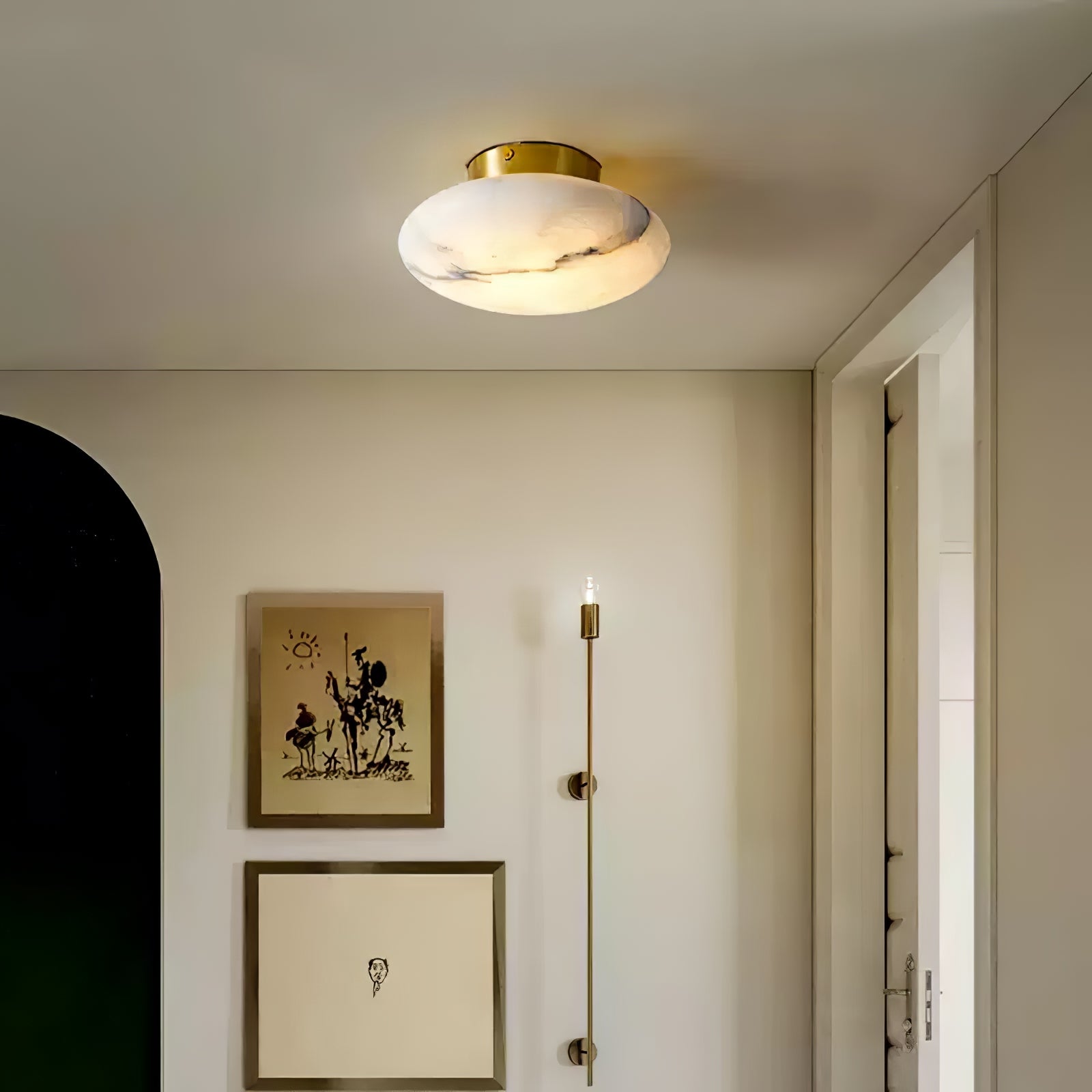 LumièreWand Lamp - Luxe Minimalistische Alabaster Wandverlichting