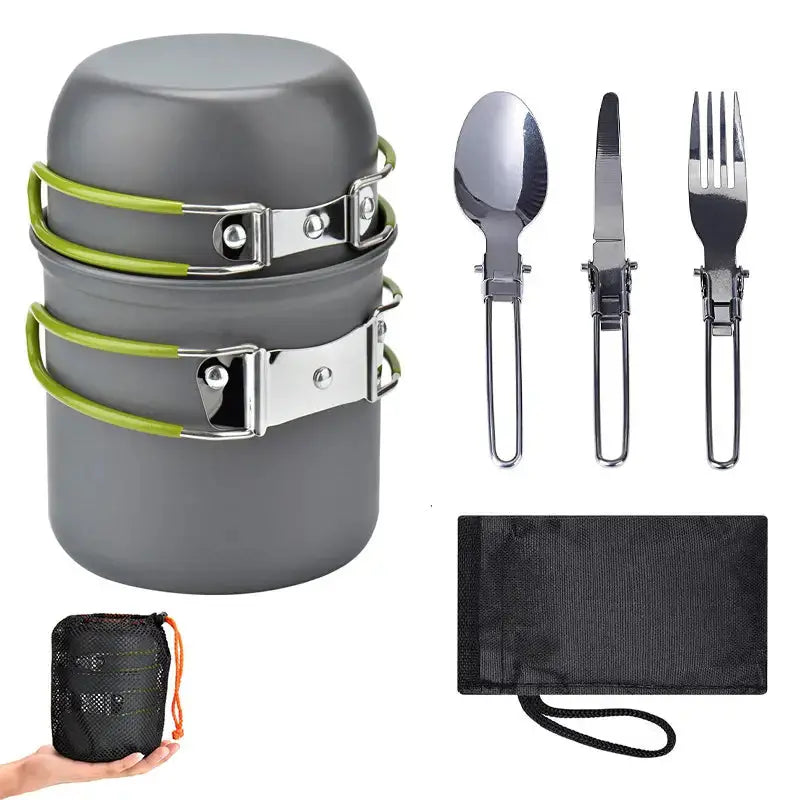 TrekChef - Complete Camping Pannenset met Bestek