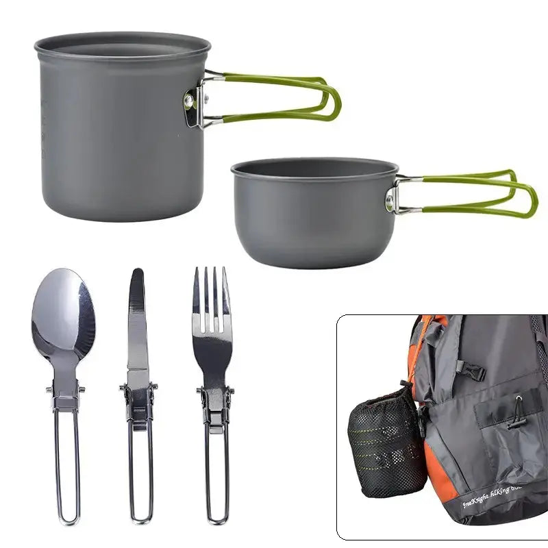TrekChef - Complete Camping Pannenset met Bestek