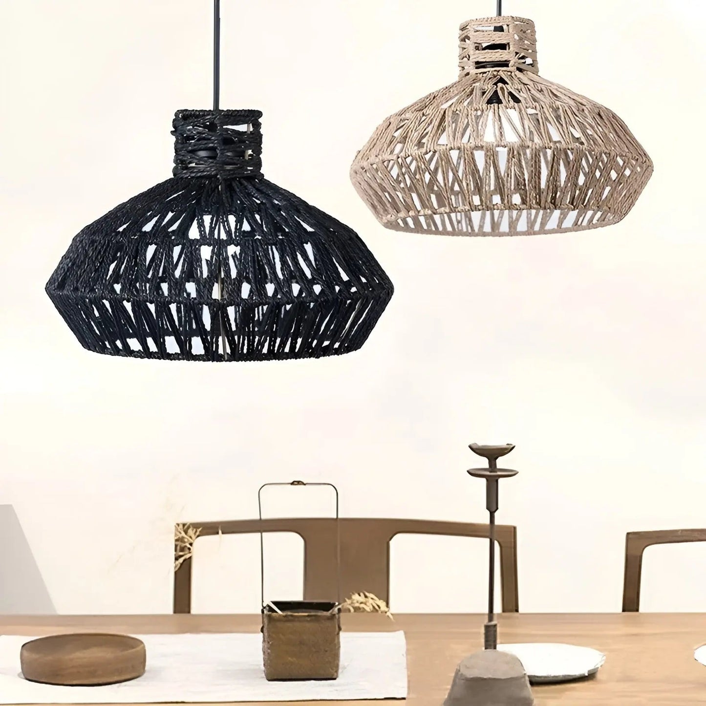 Elegante Vintage Rotan Hanglamp – Tijdloze Luxe voor Elke Ruimte