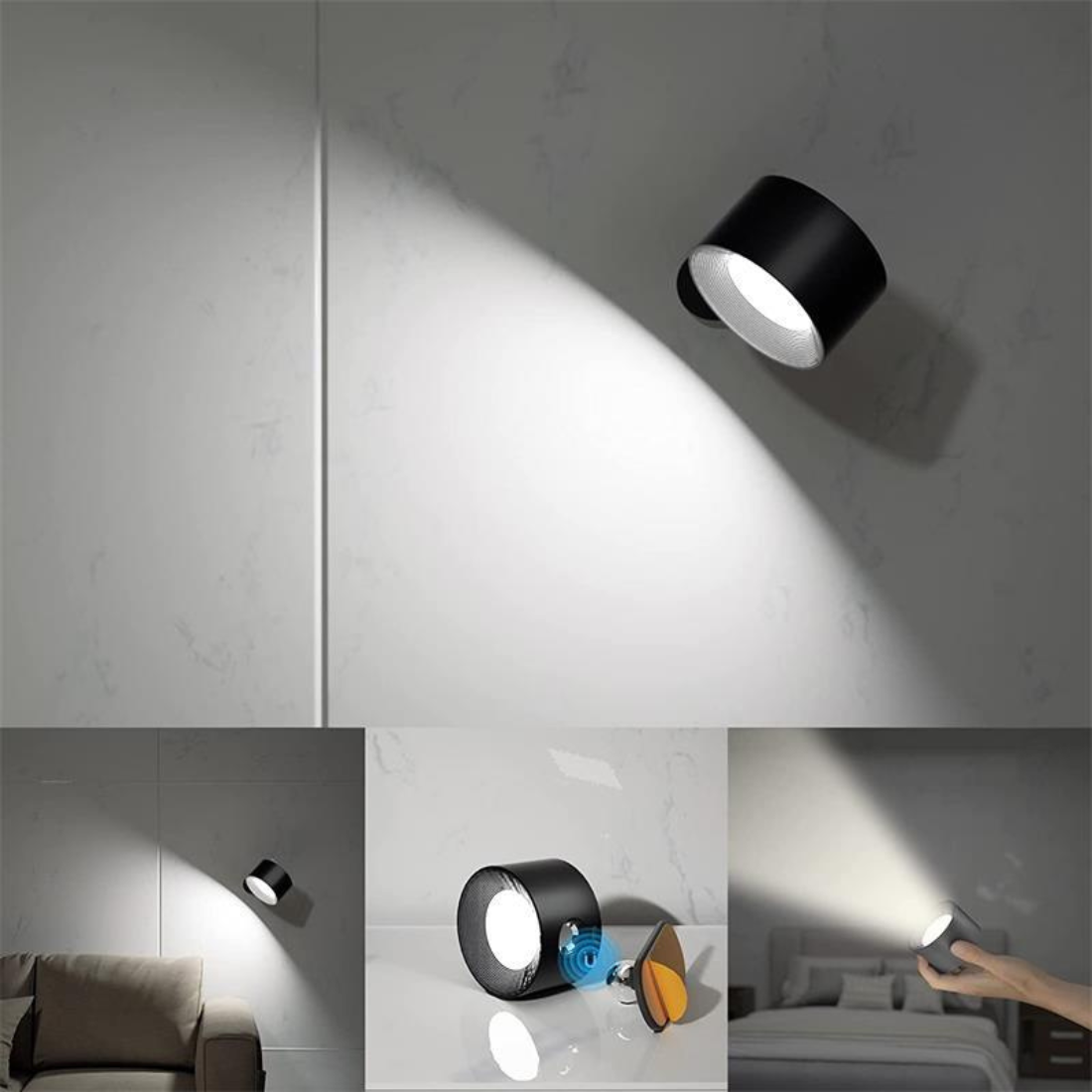 FlexiLamp - Draadloze 360° Wandlamp met Oplaadbare LED