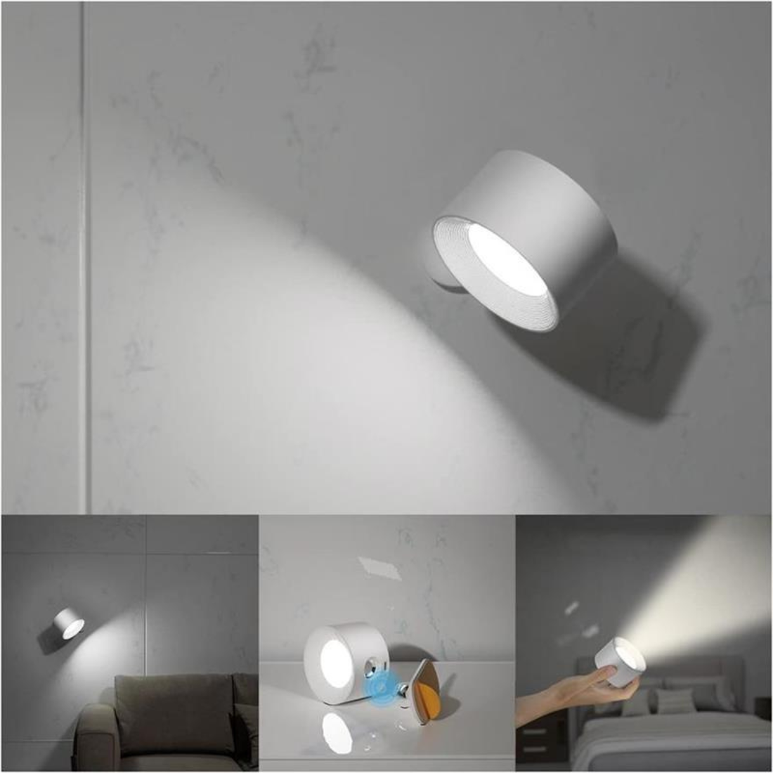 FlexiLamp - Draadloze 360° Wandlamp met Oplaadbare LED