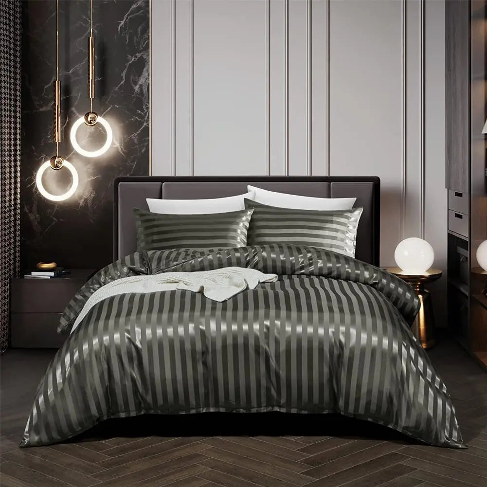 NoirLuxe Duvet Cover Set - Elegante Satijnen Slaapkamer transformator