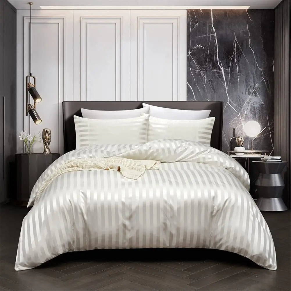 NoirLuxe Duvet Cover Set - Elegante Satijnen Slaapkamer transformator