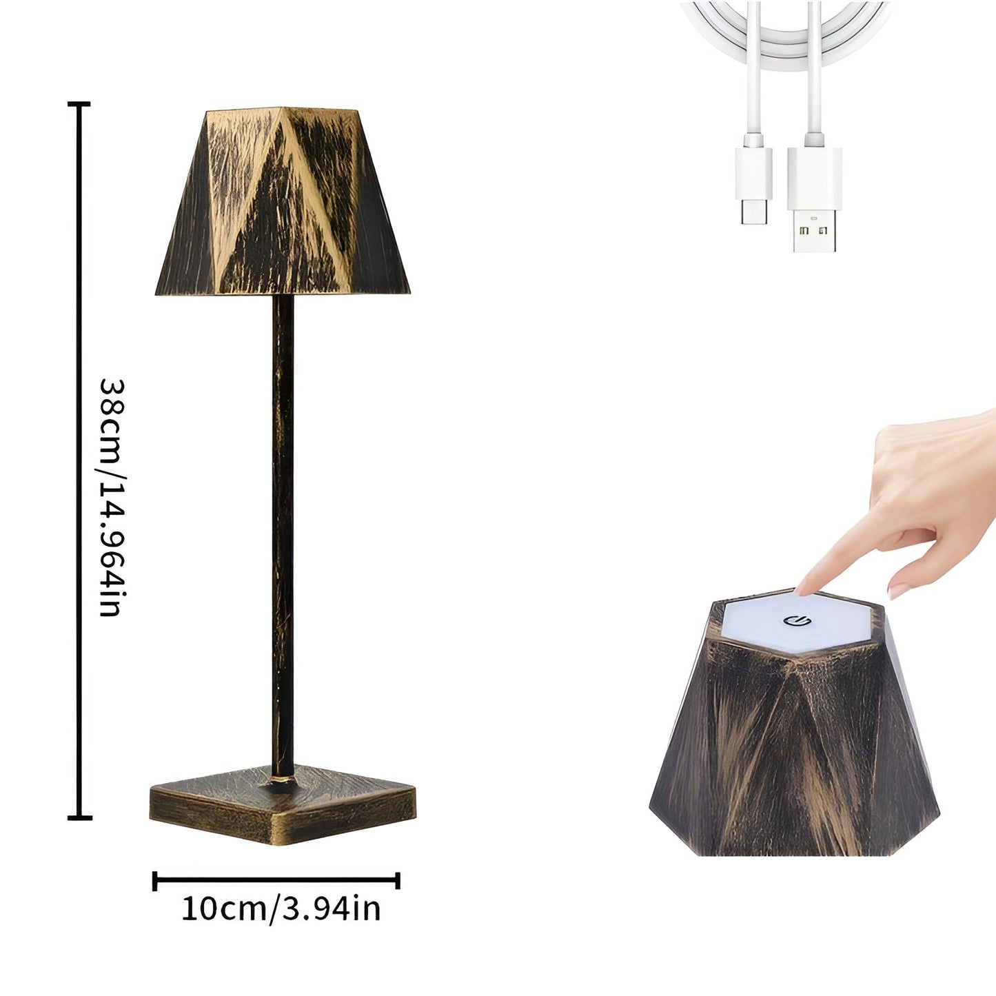 Elegante Retro LED Tafellamp - Draadloos & Oplaadbaar
