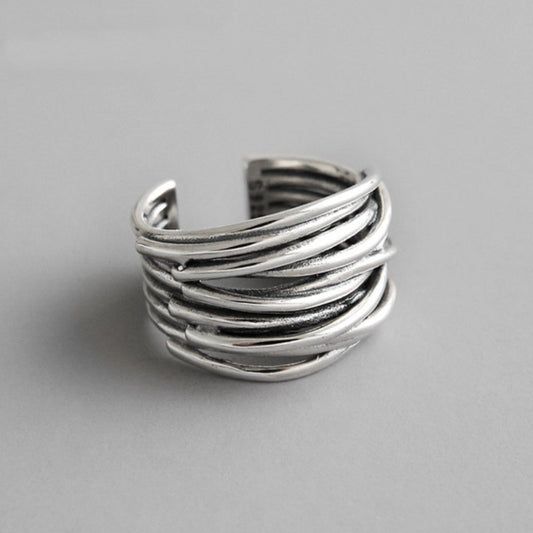 Elegante Liora Verstelbare Zilveren Stapelring