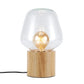 Elegant Houten Lamp met Glazen Bol – Stijlvolle Aanwinst voor Elk Interieur