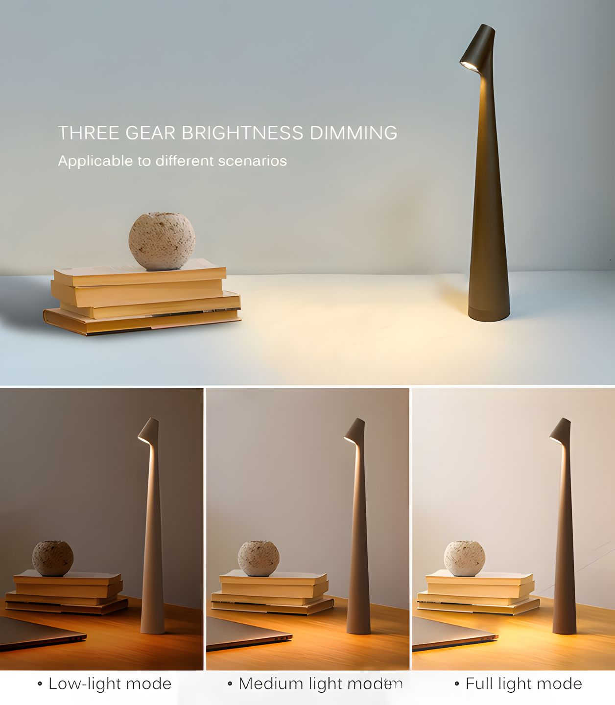 LunaSlim – Elegante Draadloze Tafellamp met Verstelbare Verlichting