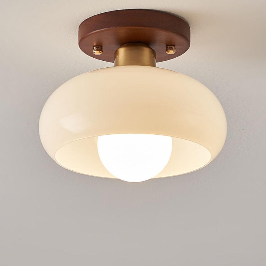 VintageGlow Ceiling Lamp - Authentieke Houten Retro Plafondlamp