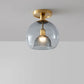 RefinedGlow Ceiling Light - Moderne Grijze Glazen Plafondlamp