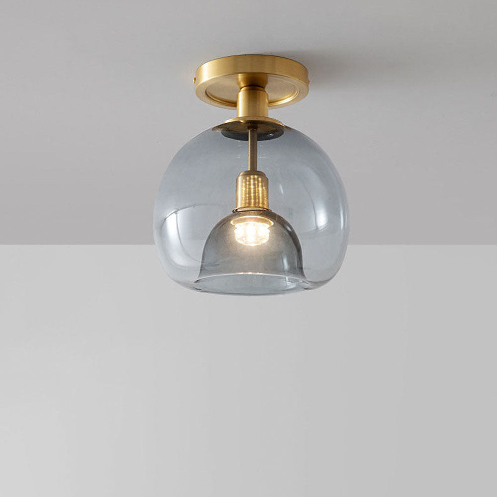 RefinedGlow Ceiling Light - Moderne Grijze Glazen Plafondlamp