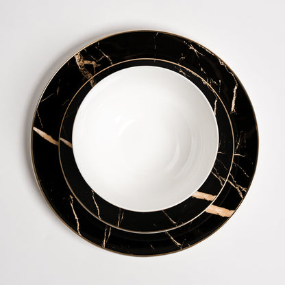 Libra Luxe - Zwarte Marmeren Bordenset voor Tafel
