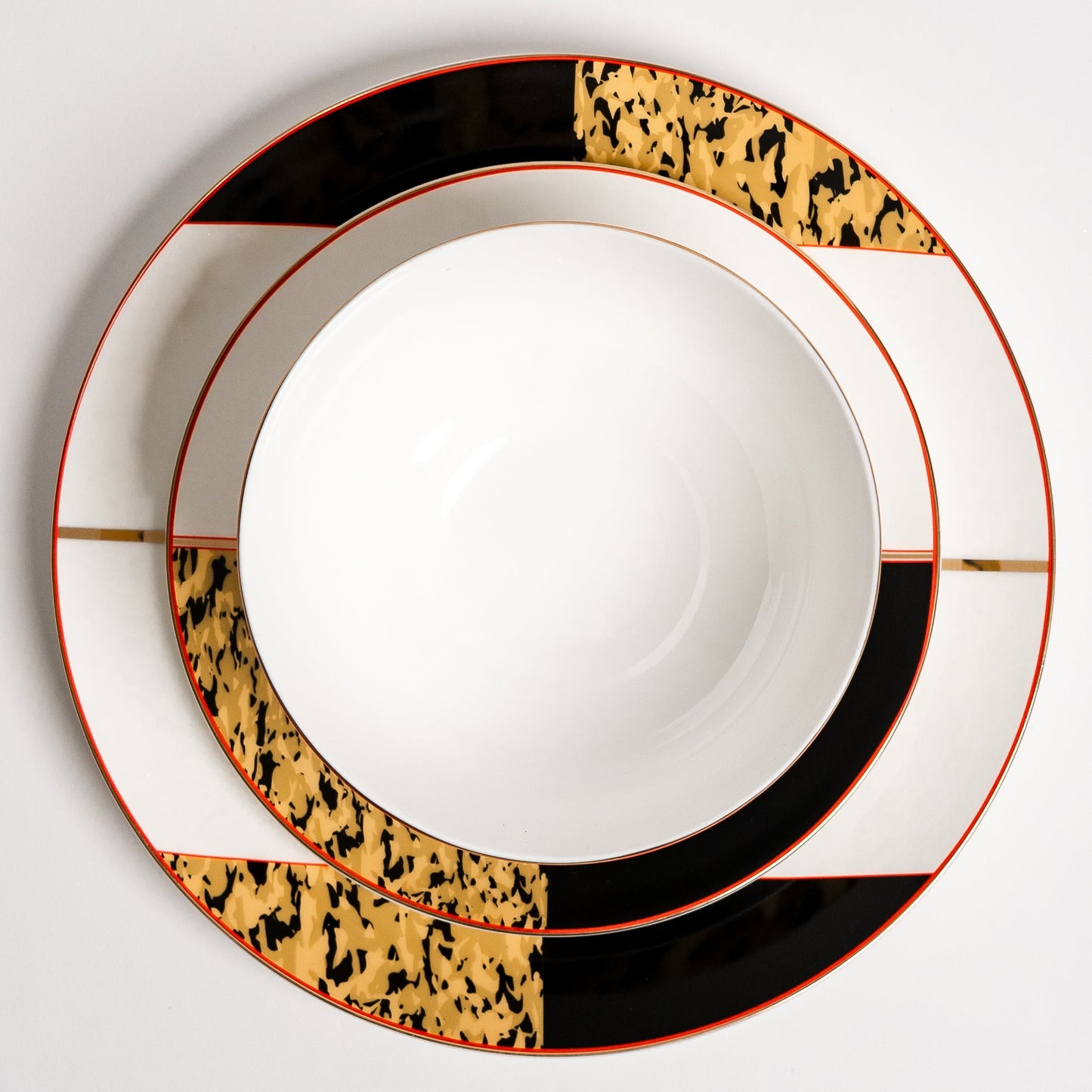 Tigress Set – Luxe Gouden en Zwarte Bordenset
