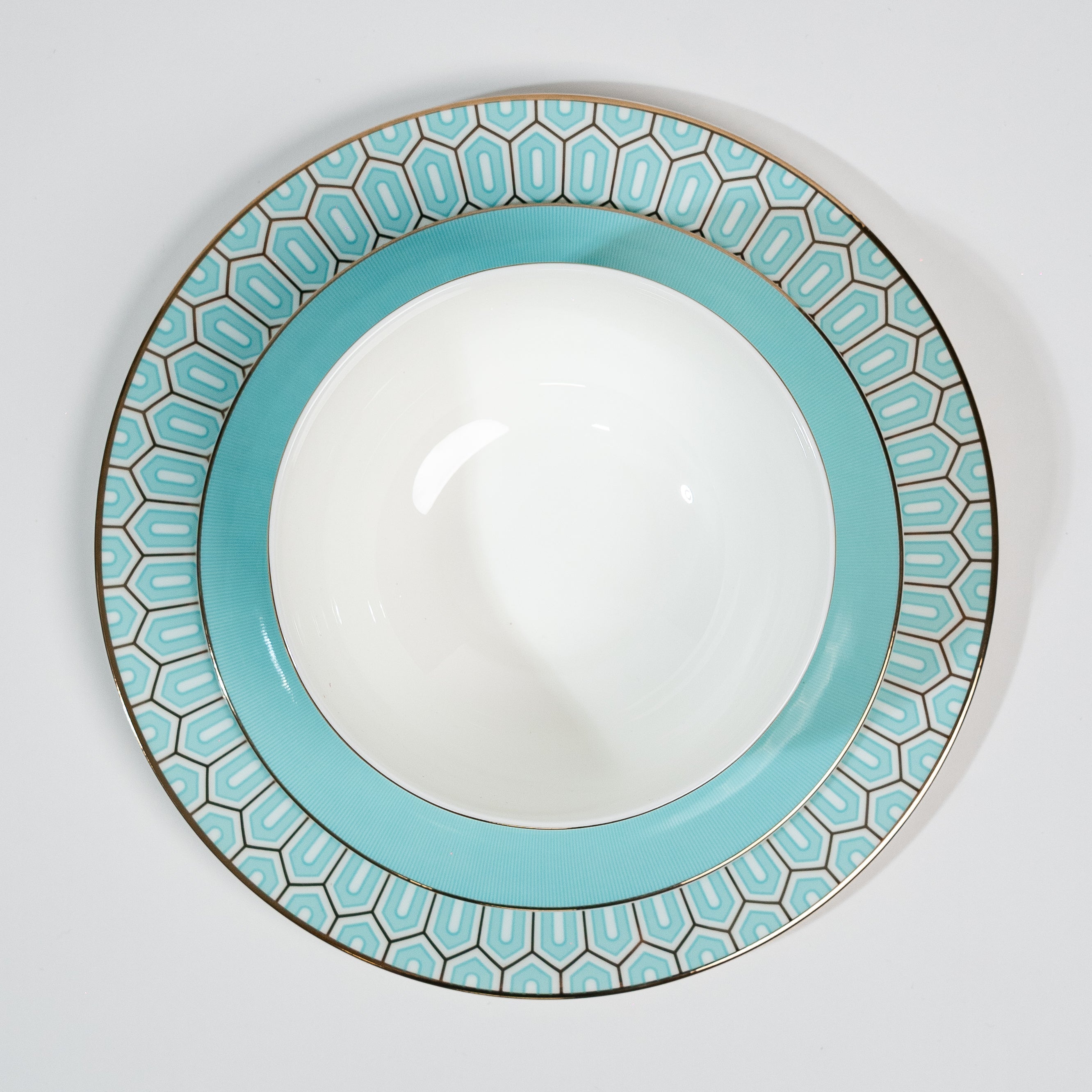 Tiffany Blue Elegance – Luxe Porseleinen Bordenset