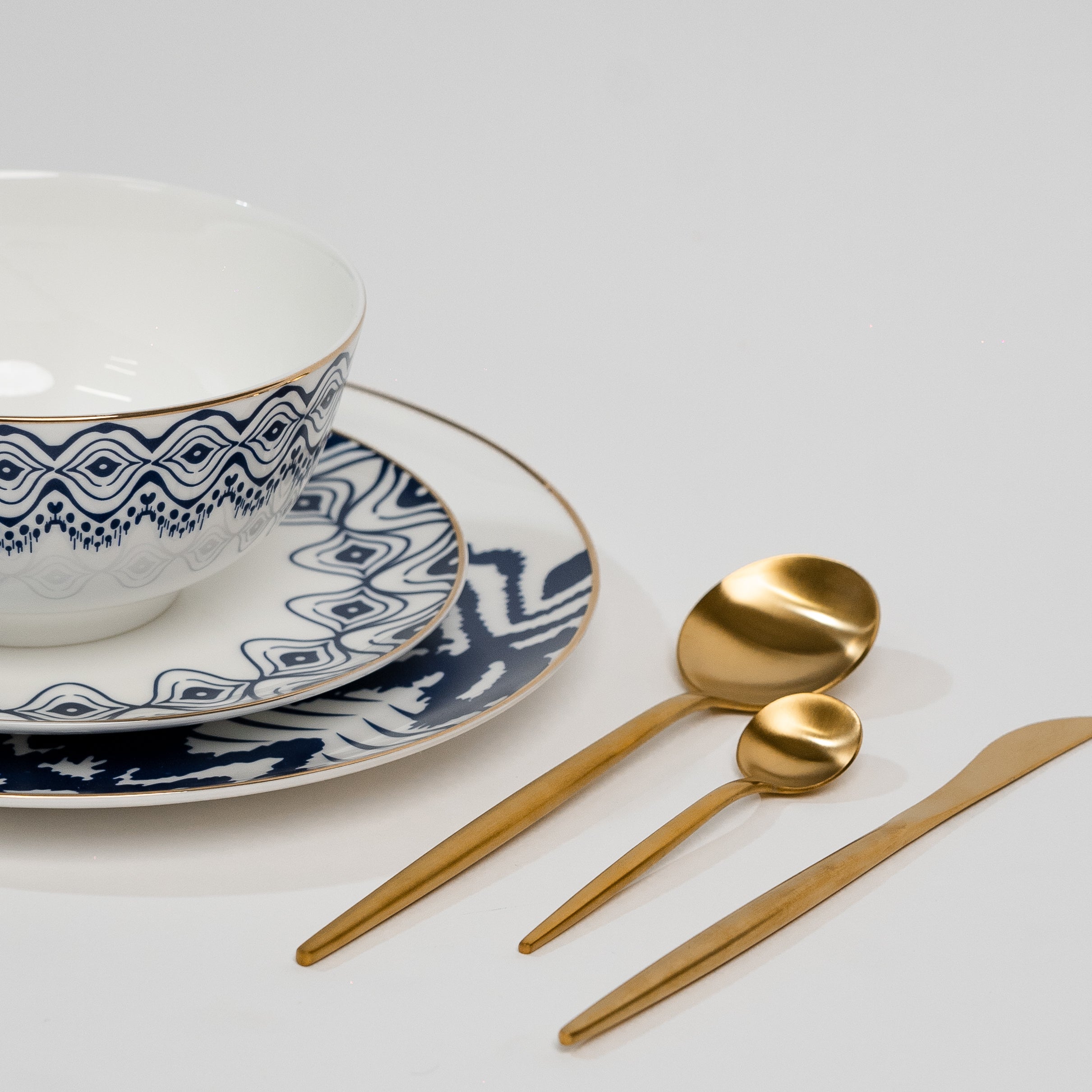 Parker Blue - Luxe Blauw Bordenset van Luminoir