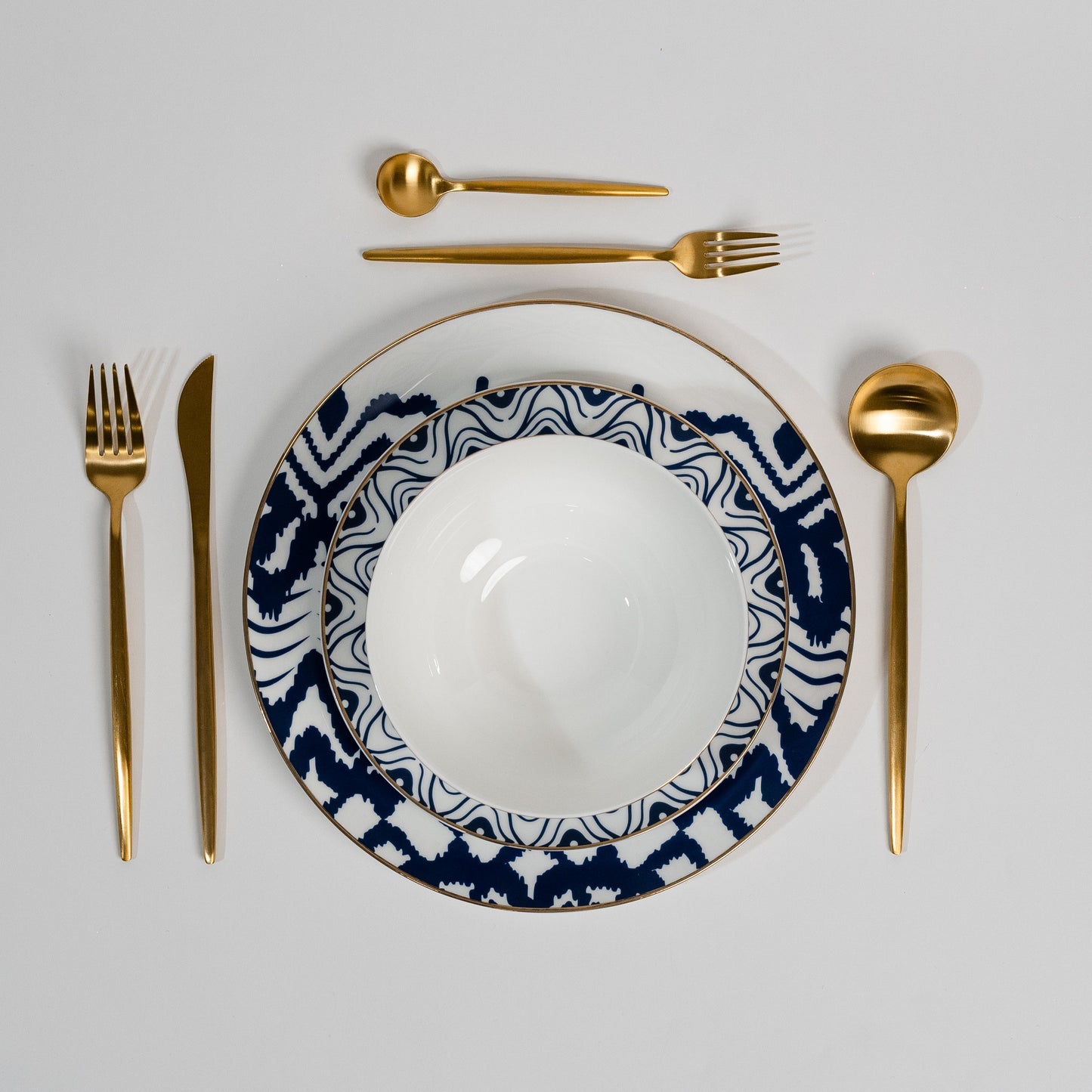 Parker Blue - Luxe Blauw Bordenset van Luminoir
