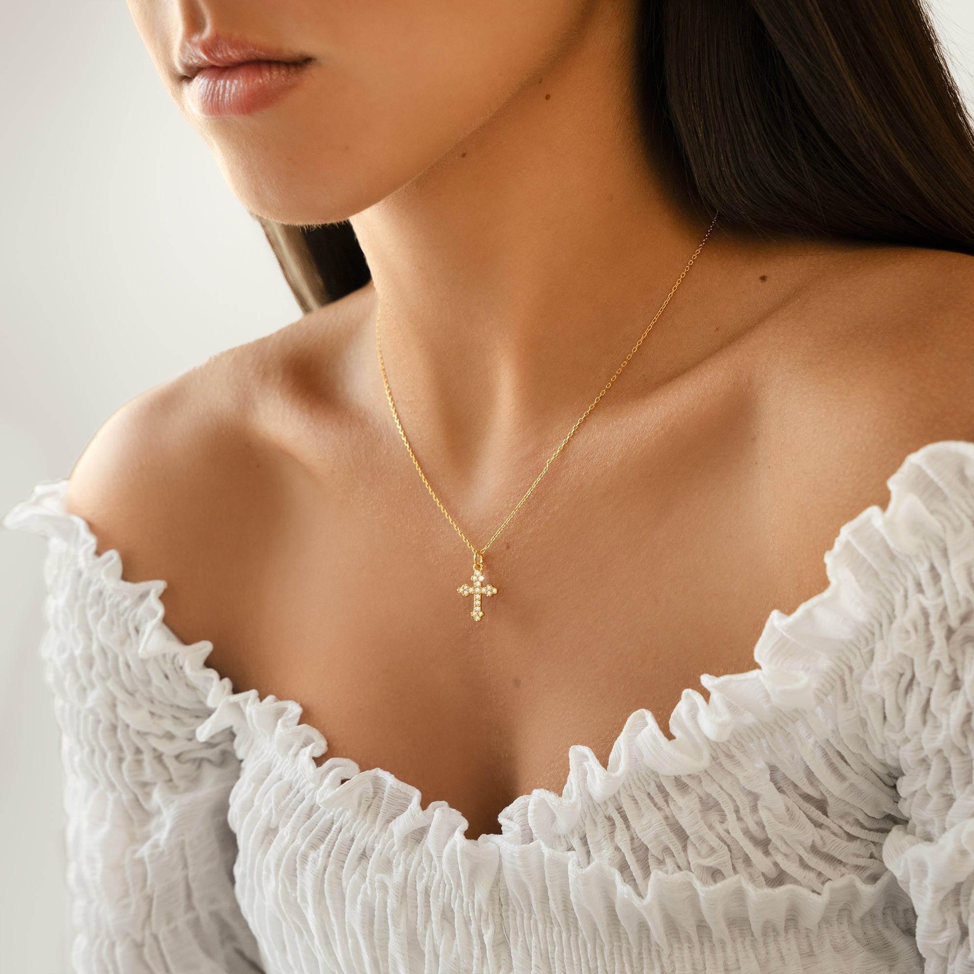 Elegante Clémence Kralenketting met Kruisdesign