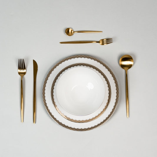 Ripple Luxe – Bordenset met Gouden Rand