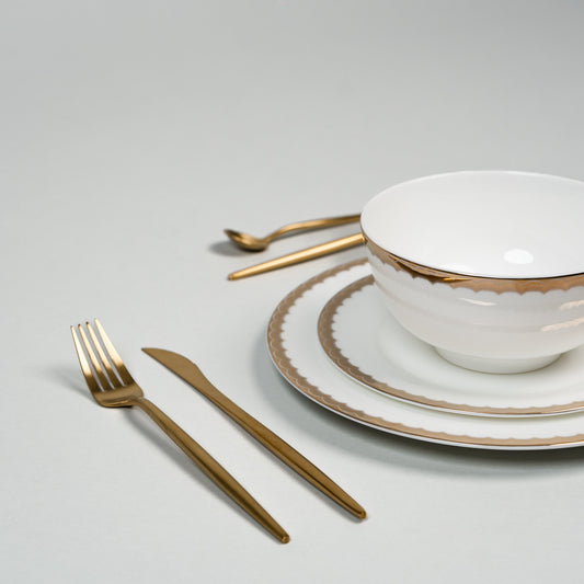 Ripple Luxe – Bordenset met Gouden Rand