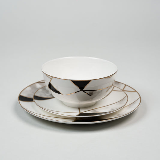 Luminoir Transform - Luxe Gouden Marmeren Bordenset