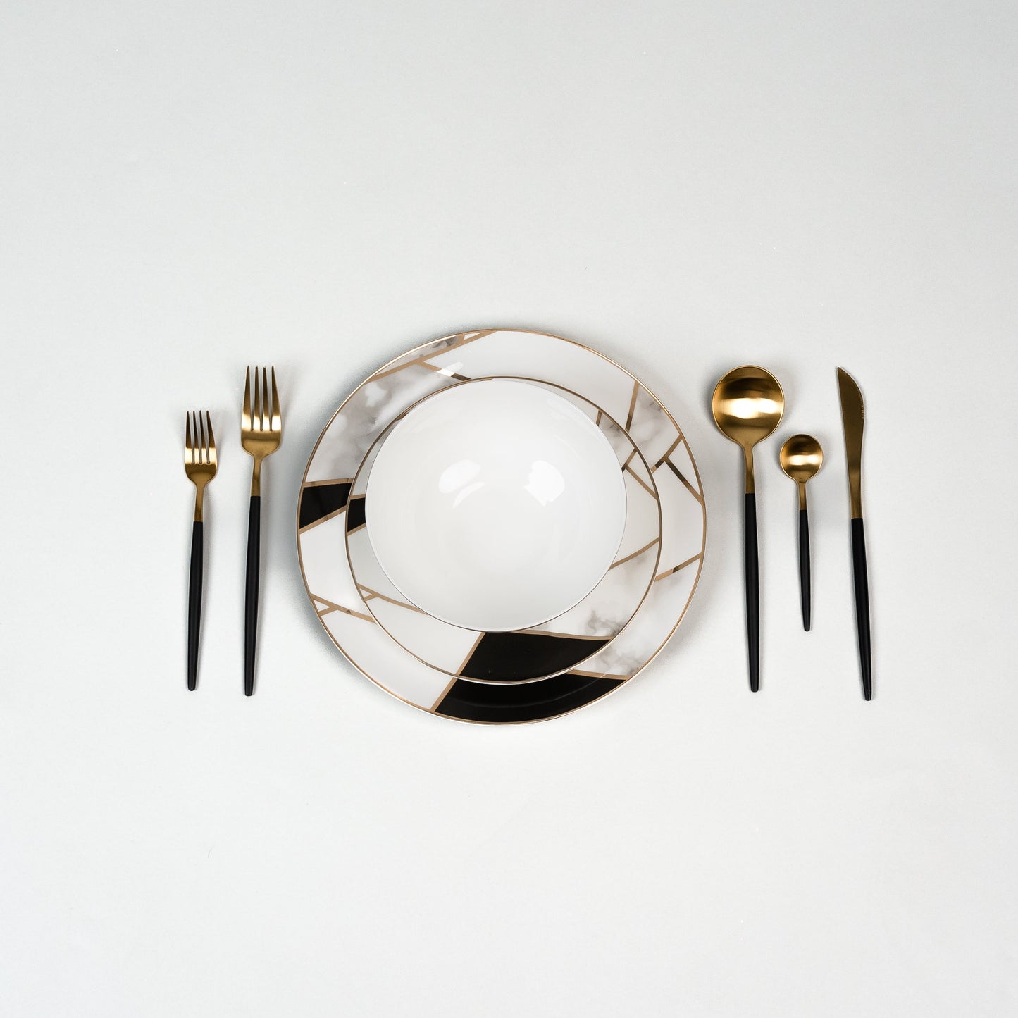Luminoir Transform - Luxe Gouden Marmeren Bordenset