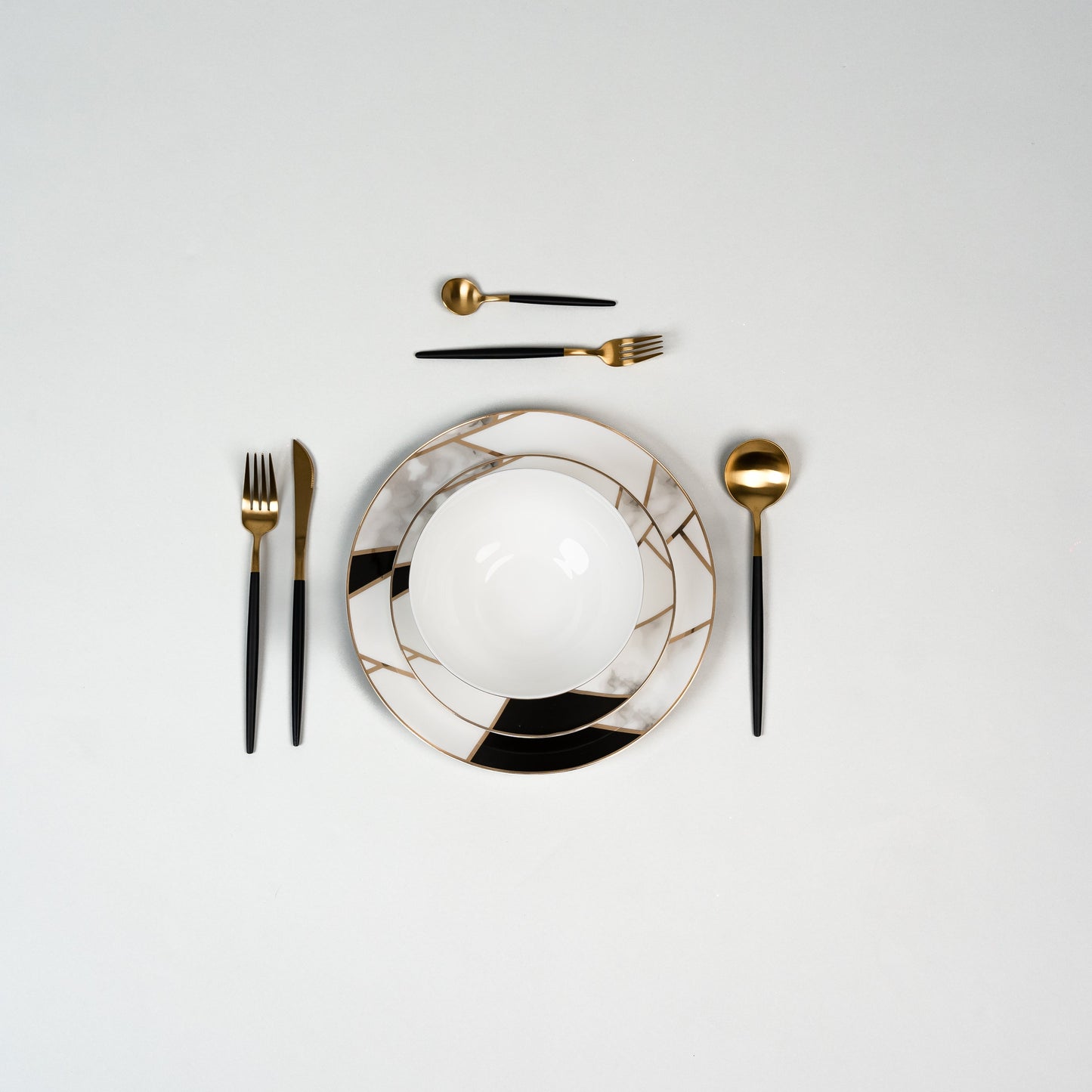 Luminoir Transform - Luxe Gouden Marmeren Bordenset