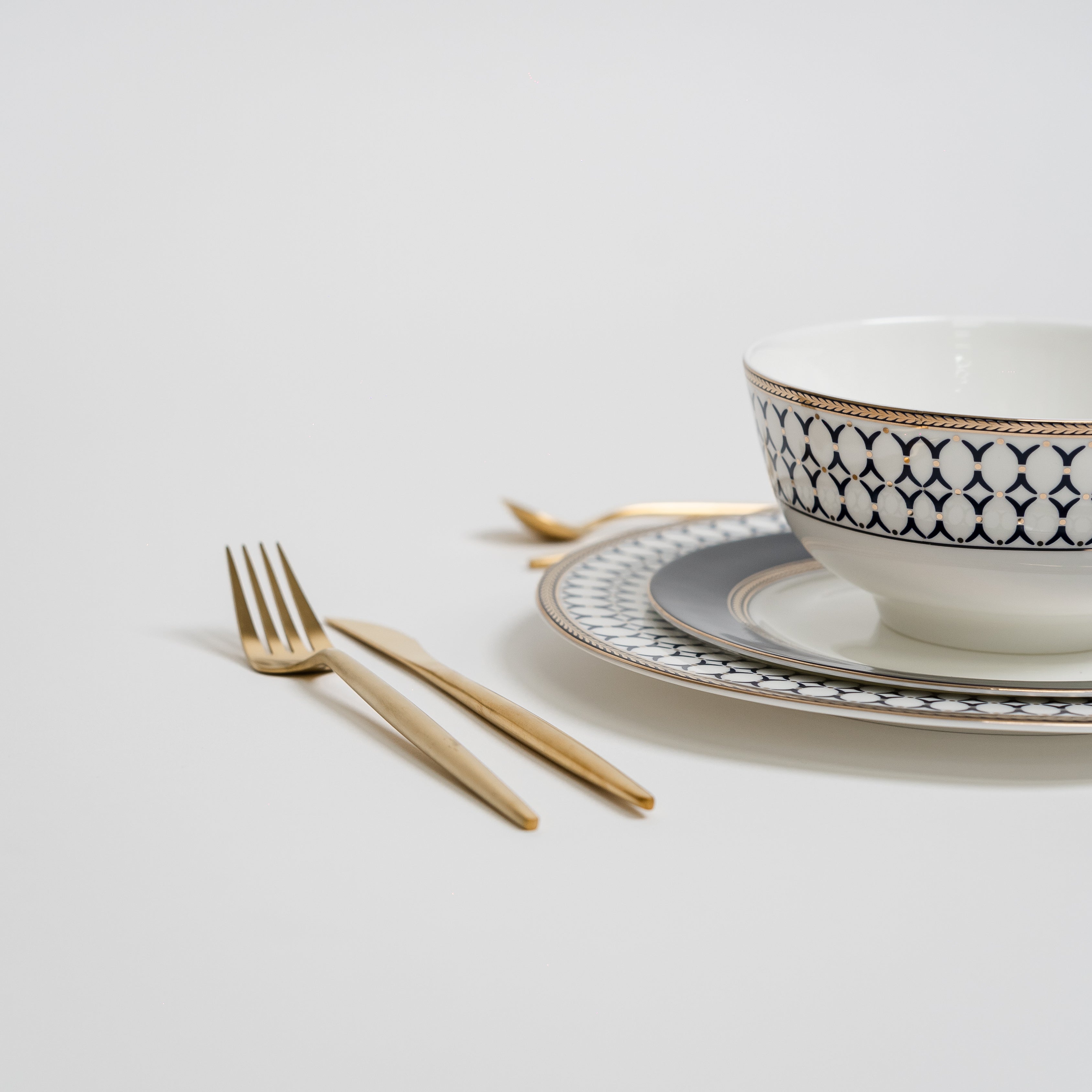 VertexSet – Luxe Blauwe Bordenset voor Eettafel