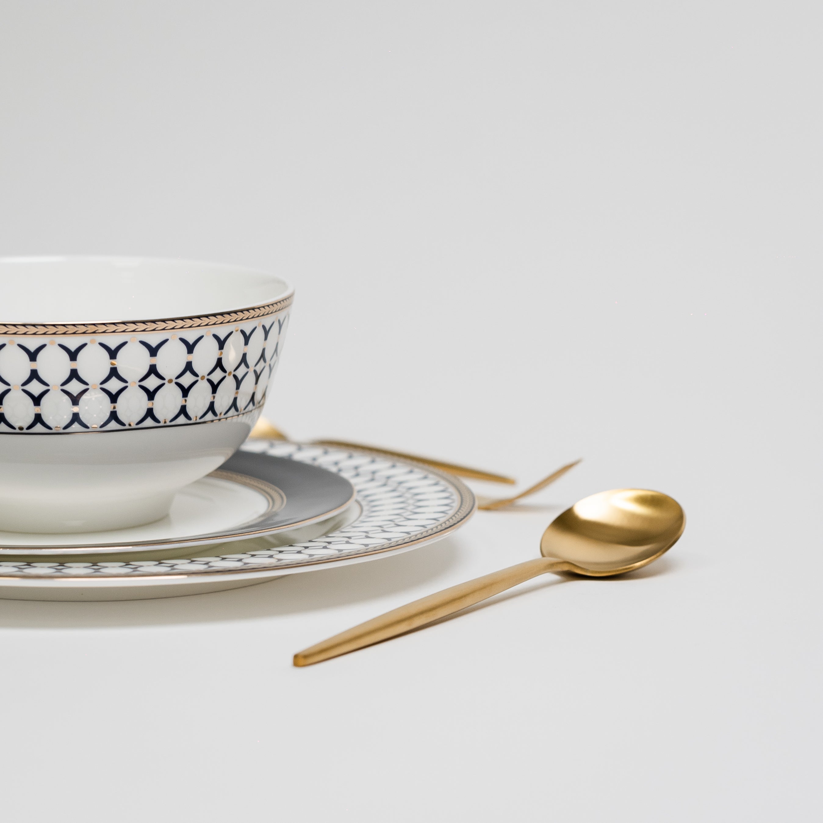 VertexSet – Luxe Blauwe Bordenset voor Eettafel