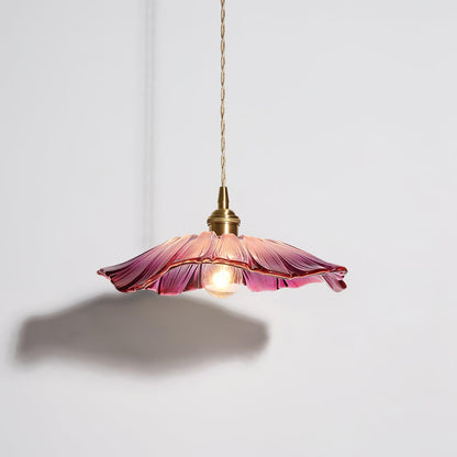 NostalgieLicht - Retro Glazen Hanglamp met Koperen Accenten