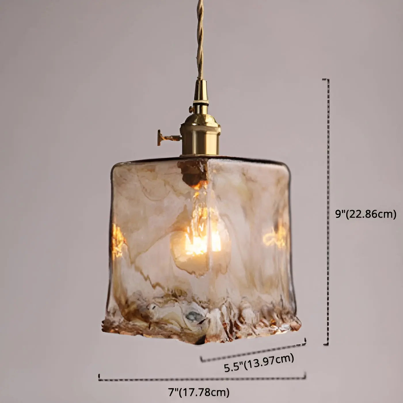 Luxueuze Kristallen Plafondlamp - Amber GlassElegance