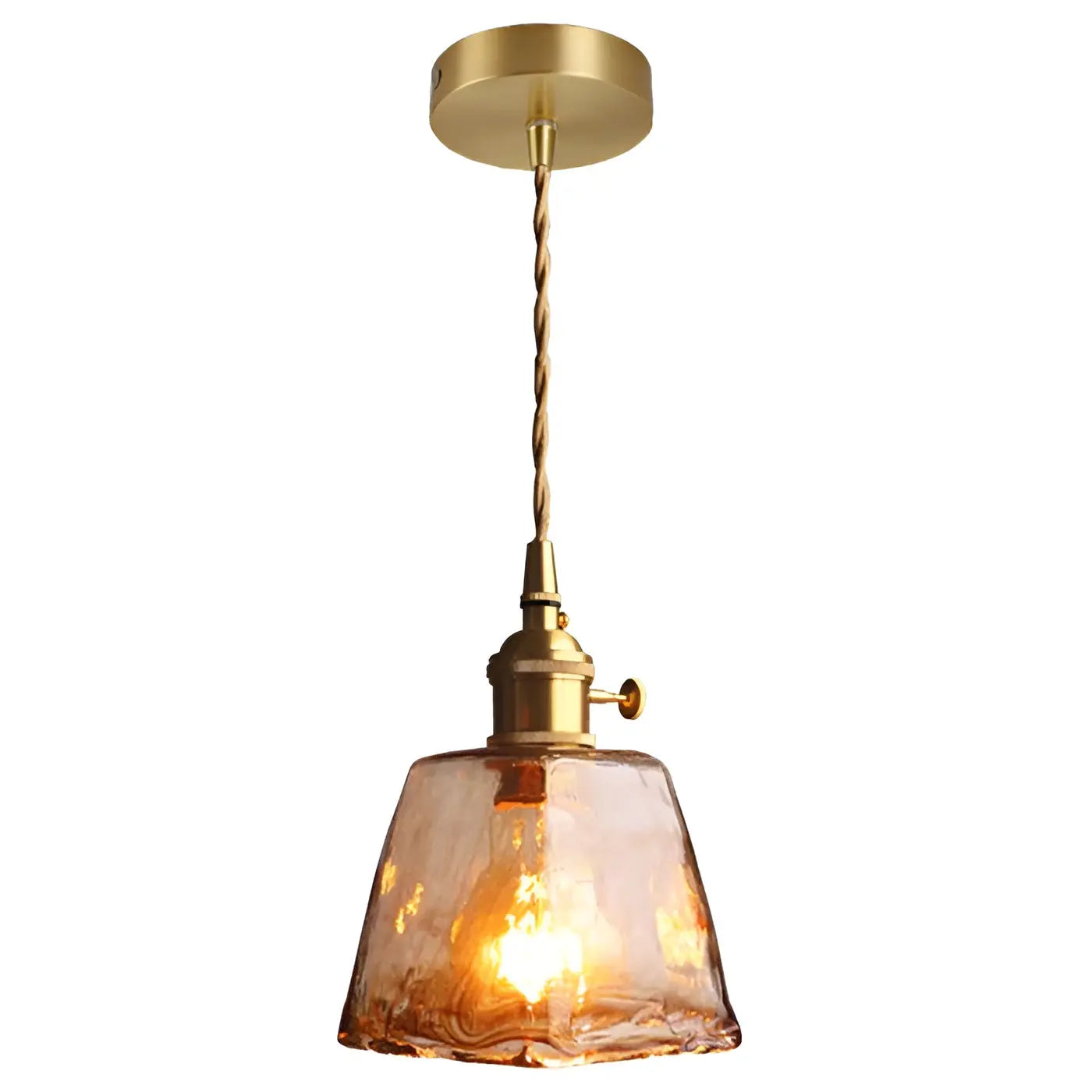 Luxueuze Kristallen Plafondlamp - Amber GlassElegance