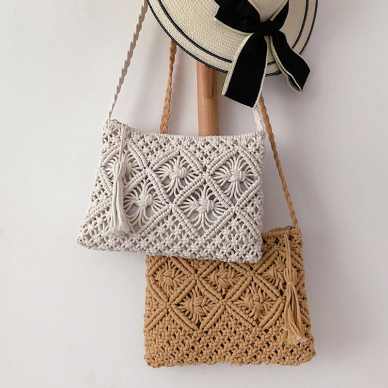 GwenBag – Elegante Geweven Schoudertas voor de Zomer