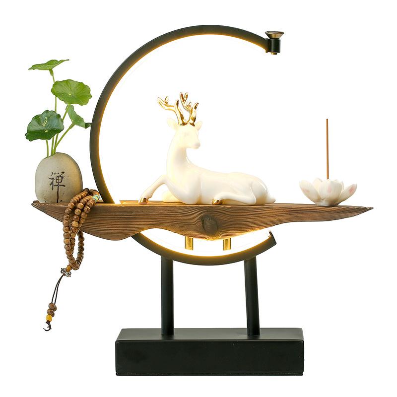 SereneStag - Elegante Witte Hert Wierooklamp