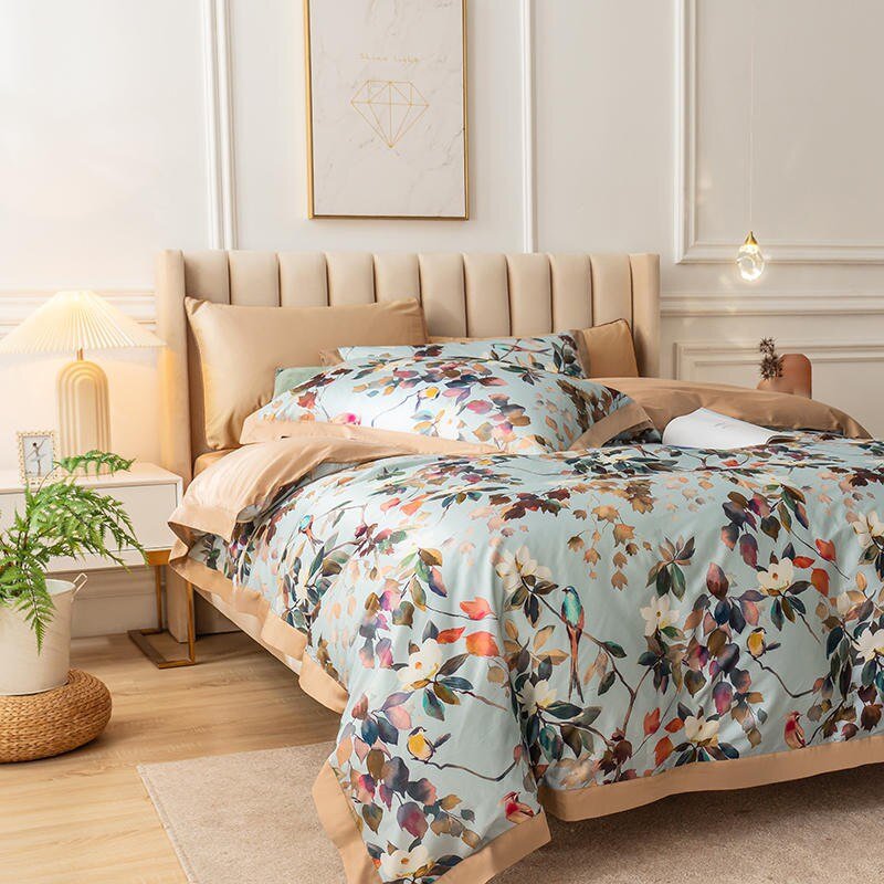Watercolor Bloom - Luxe Dekbedovertrekset van Egyptisch Katoen