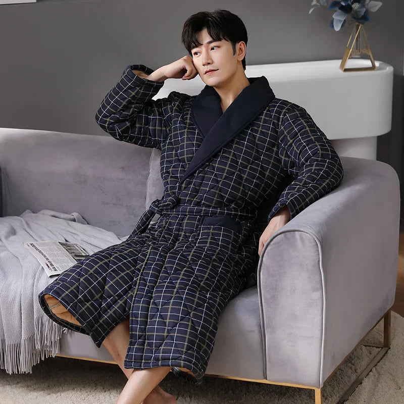 CozyLayer Robe - Luxe 3-Lagen Winterbadjas voor Stijl en Comfort
