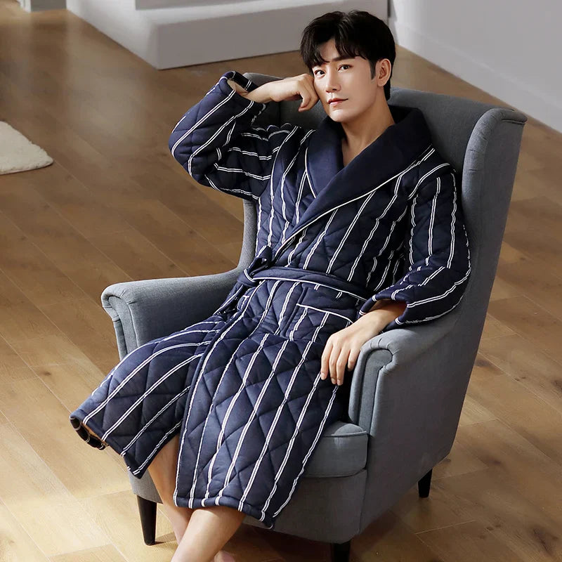 CozyLayer Robe - Luxe 3-Lagen Winterbadjas voor Stijl en Comfort