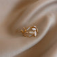 Gouden Blad Ring - Amarille Elegantie