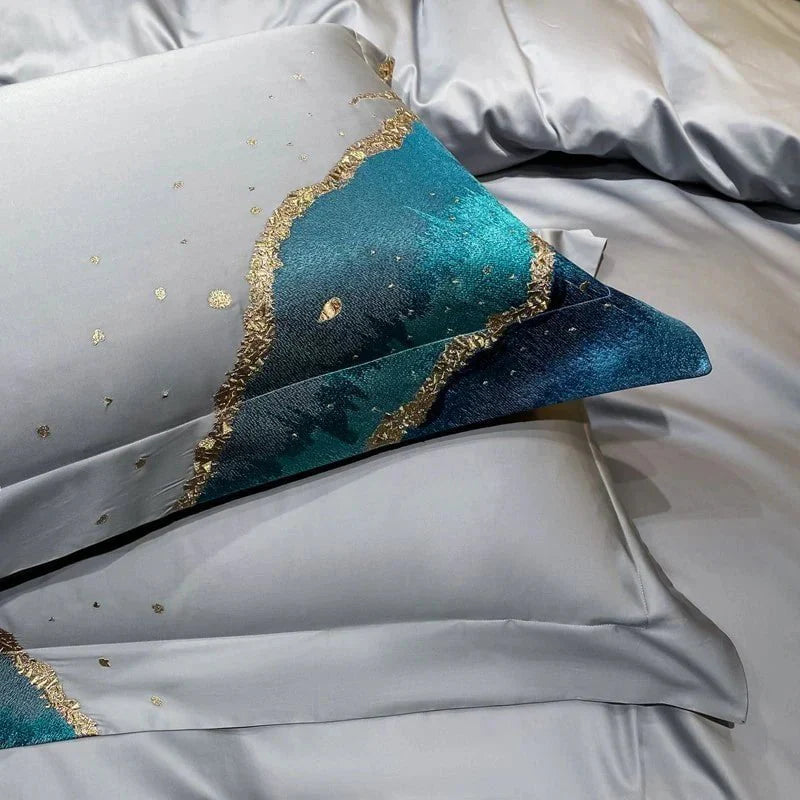Whimsical Waters – Luxe Dekbedovertrekset van Egyptisch Katoen