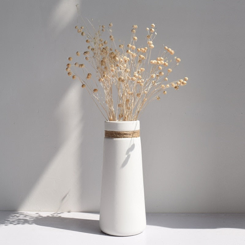 JuteLuxe – Stijlvolle Vaas met Natuurlijke Jutedetails