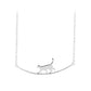 Elegante Zilveren Halsketting met een Klimmende Kat - Felina