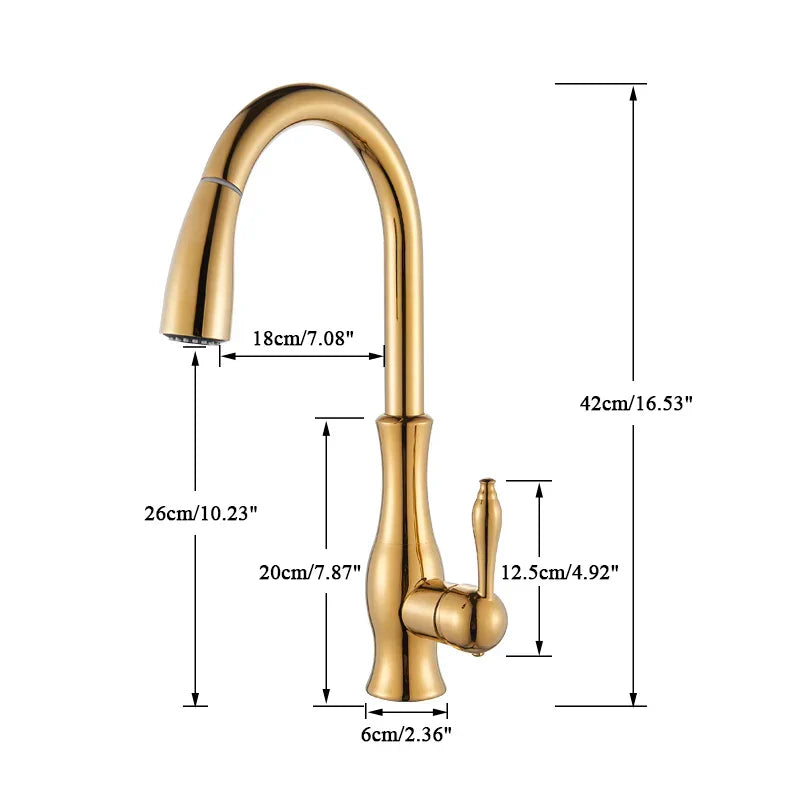 GlamFaucet Keukenkraan - Luxe Gouden Keukenmengkraan