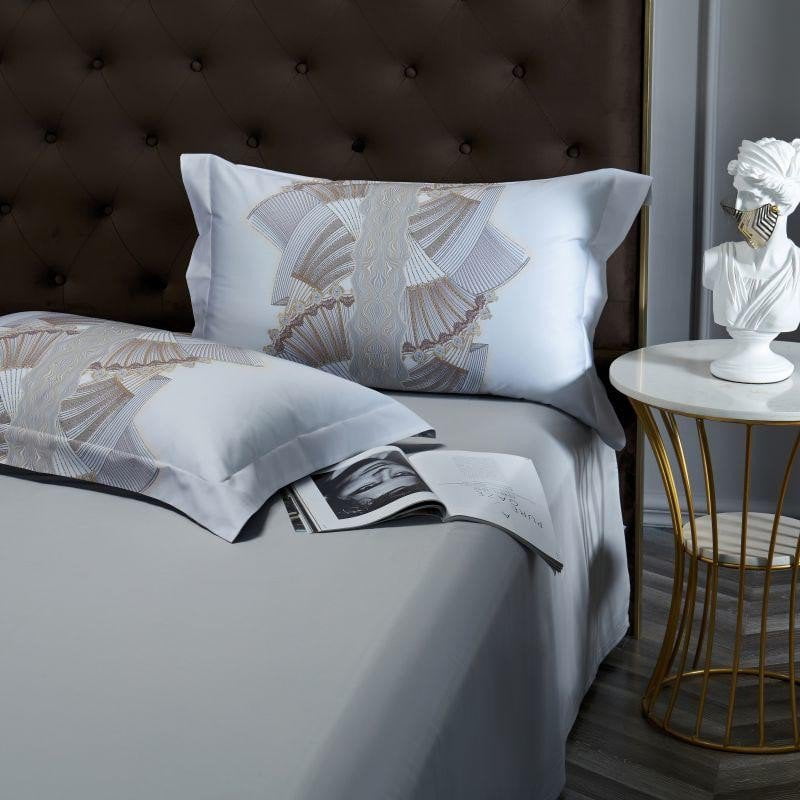 Silver Sails – Luxe Egyptisch Katoenen Dekbedovertrek