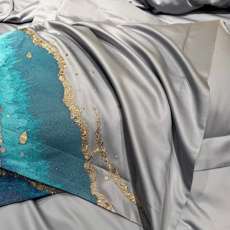 Whimsical Waters – Luxe Dekbedovertrekset van Egyptisch Katoen