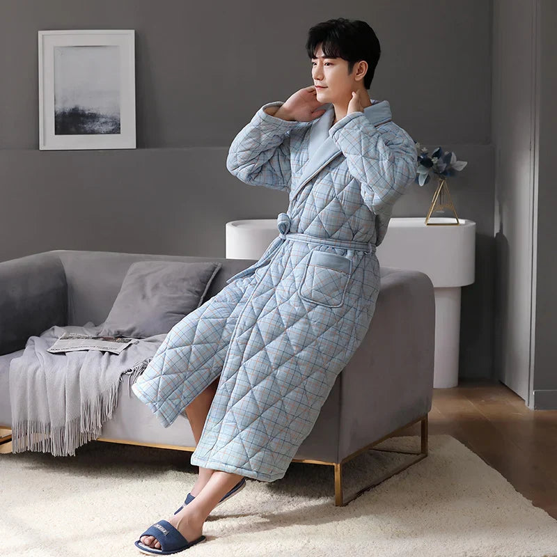 CozyLayer Robe - Luxe 3-Lagen Winterbadjas voor Stijl en Comfort