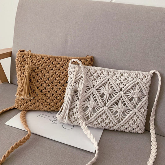 GwenBag – Elegante Geweven Schoudertas voor de Zomer