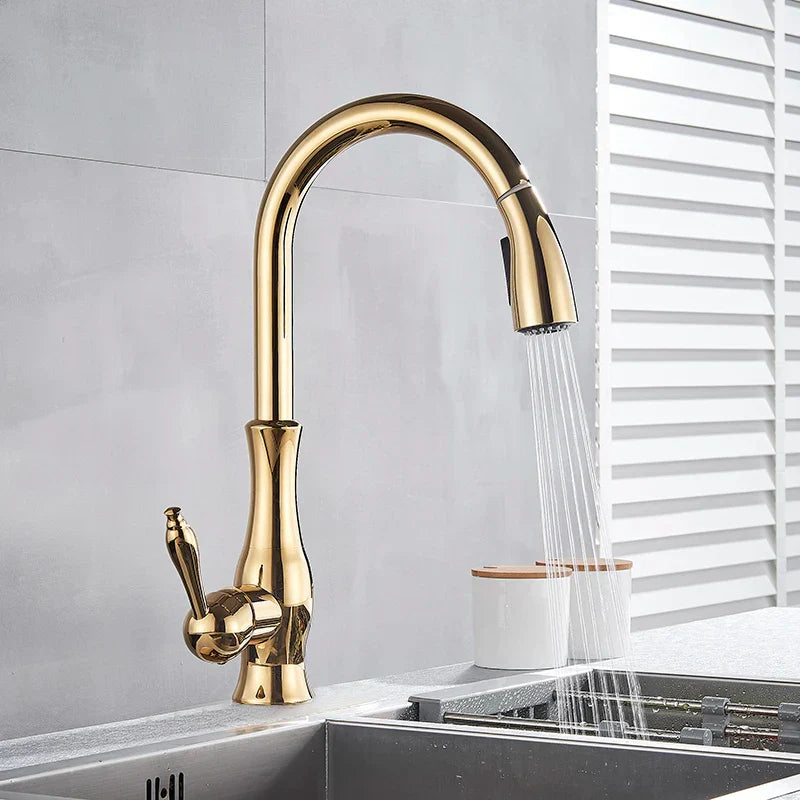 GlamFaucet Keukenkraan - Luxe Gouden Keukenmengkraan