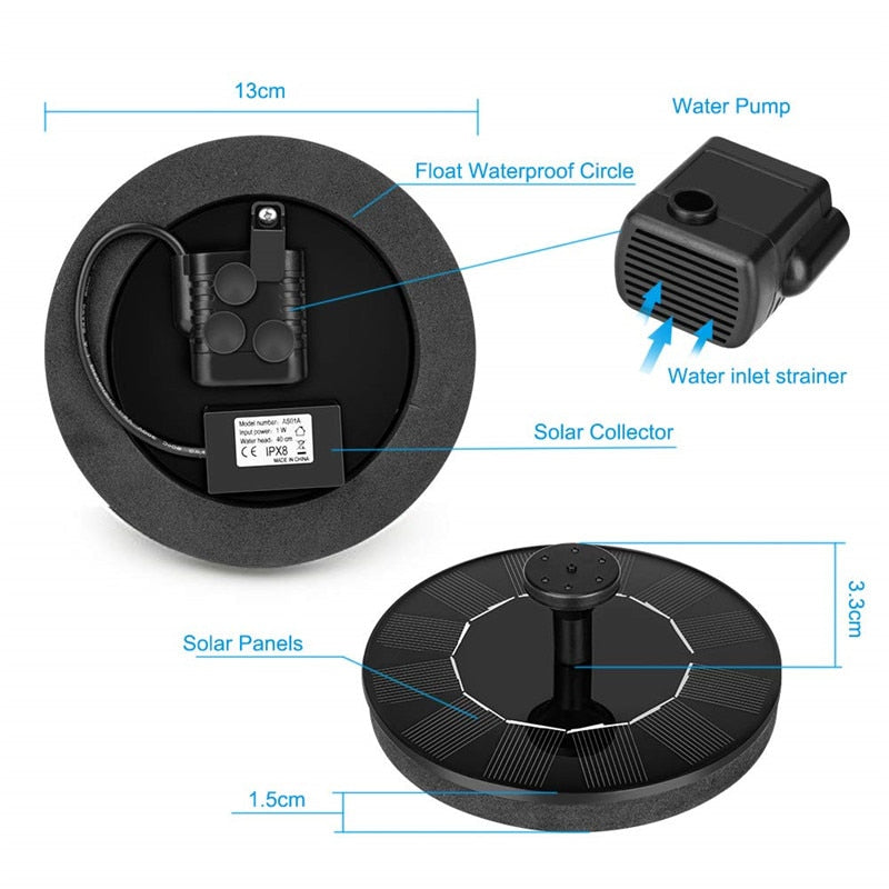 ZenFlow Fountain - Duurzame Zonne-energie Tuinaccessoire
